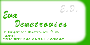 eva demetrovics business card